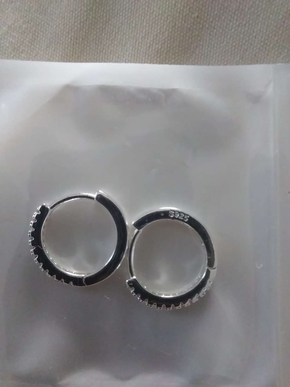 Sterling Silver Small Hoop Huggie Earrings - Silver